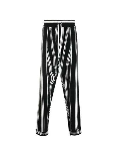 Tessitura Striped Drop-crotch Trousers In Black