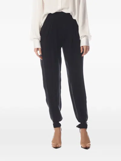 Tessitura Tapered Low-crotch Trousers In Black