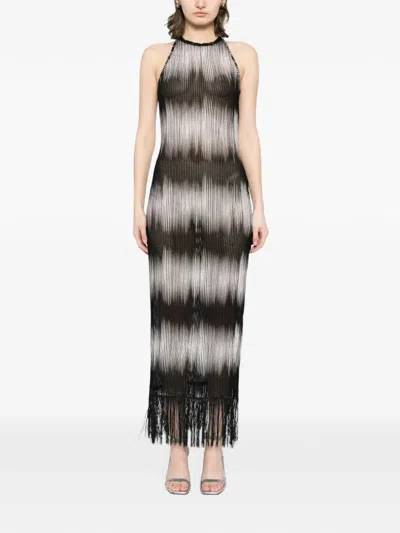 Tessitura Tie-dye Maxi Dress In Black