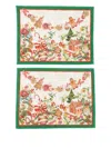 Tessitura Toscana Telerie Marzapepe Mymat Gingerbread-floral Tableware (pack Of Two) In Multi