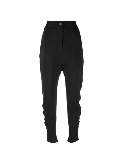 Tessitura Twisted Tapered Trousers In Black