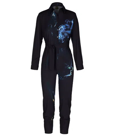 Tessitura Women's Black / Blue Blue Smoke Jumpsuit In Multi