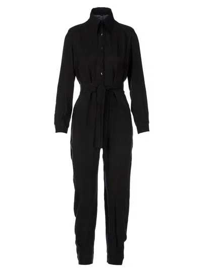 Tessitura Women's Black Cupro Jumpsuit