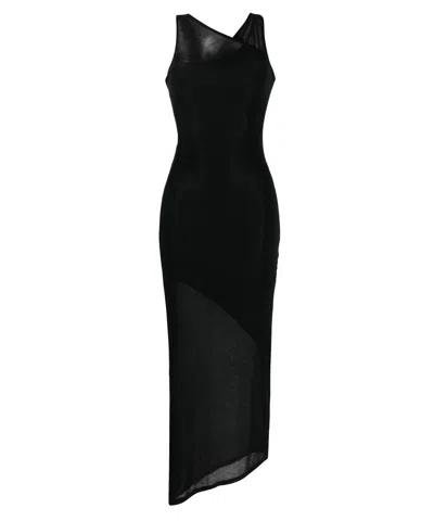 Tessitura Women's Black Double Asymmetric Dress