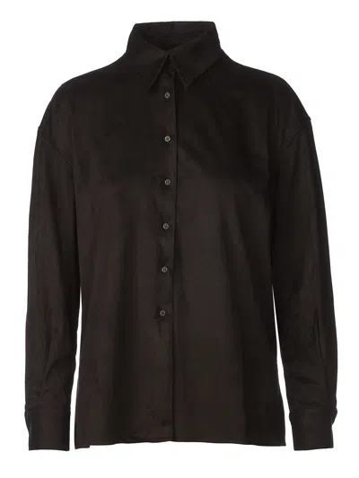 Tessitura Women's Black Leather Shirt
