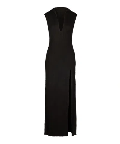 Tessitura Women's Black Long Knitted Dress