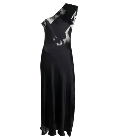 Tessitura Women's Black Masks Silk Dress