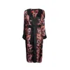 Tessitura Women's Black / Pink / Purple Digital Snake Print Kimono In Multi