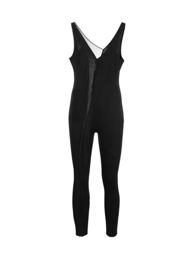 Tessitura Women's Black Split Jumpsuit