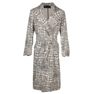 Tessitura Women's Black / White Monochrome Unisex Trench Coat In Multi