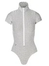 Tessitura Women's Black / White Patterned Bodysuit White In Multi