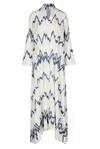 Tessitura Women's Blue / White Patterned Dune Dress In White