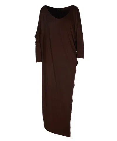 Tessitura Women's Brown Draping Dress