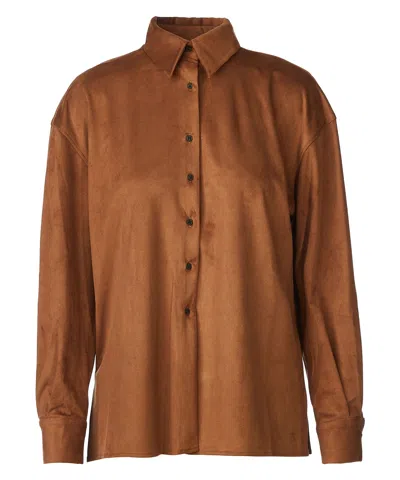 Tessitura Women's Brown Leather Shirt