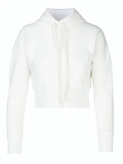 Tessitura Women's Crop White Hoodie
