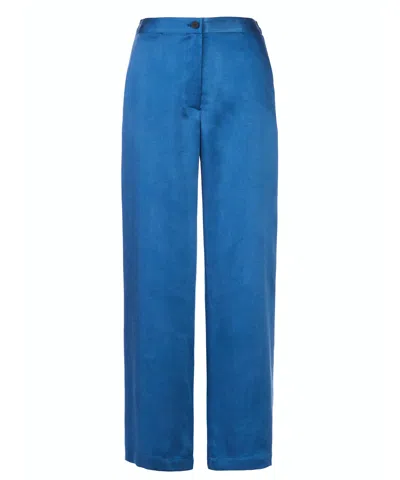 Tessitura Women's Cupro Blue Trousers