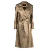 Tessitura Women's Gold / Black / Brown Gold Vegan Leather Trench Coat In Multi