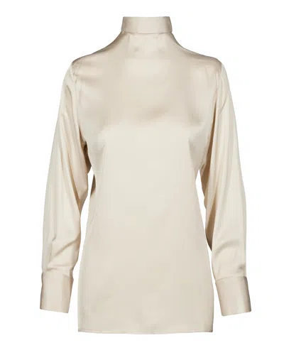 Tessitura Women's Neutrals Back Nude Shirt In Brown