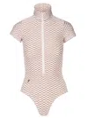 Tessitura Women's Neutrals Patterned Bodysuit Ivory In White