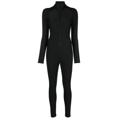 Tessitura Women's Patterned Sport Jumpsuit Black