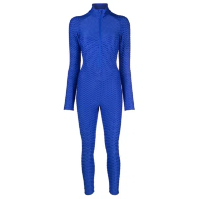 Tessitura Women's Patterned Sport Jumpsuit Blue