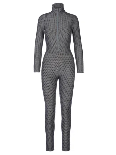 Tessitura Women's Patterned Sport Jumpsuit Grey In Gray