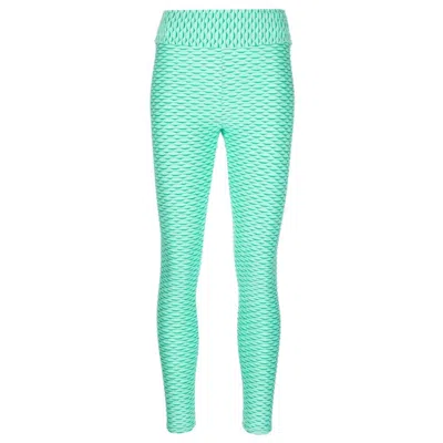 Tessitura Women's Patterned Sport Leggings Mint Green