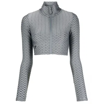Tessitura Women's Patterned Sport Top Grey In Gray