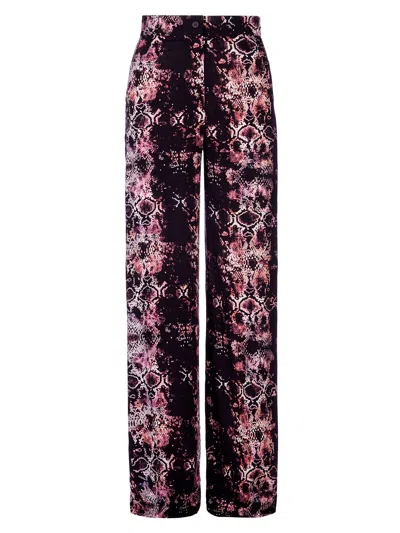 Tessitura Women's Pink / Black Digital Snake Trousers In Multi