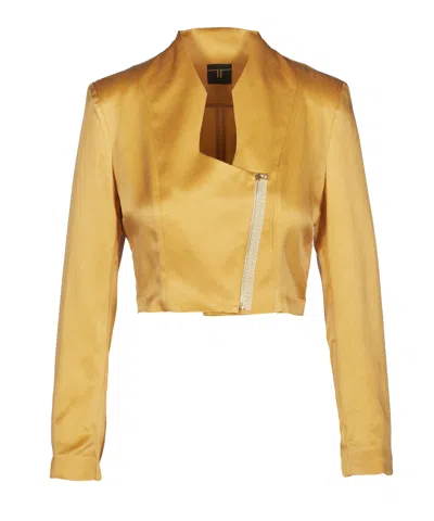 Tessitura Women's Yellow Cupro Love Blazer