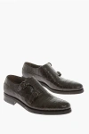 TESTONI CROCODILE LEATHER DOUBLE STRAP MONK SHOES