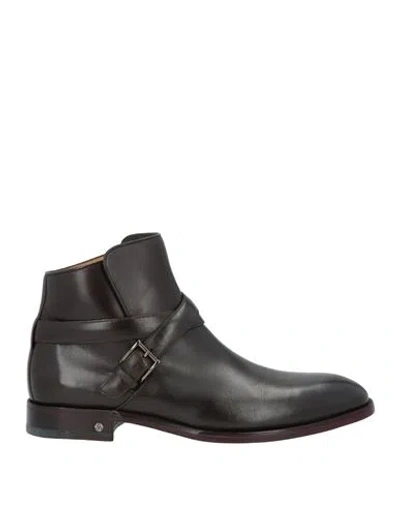 Testoni Man Ankle Boots Dark Brown Size 6.5 Calfskin