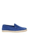 Testoni Man Espadrilles Blue Size 8 Leather