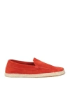 Testoni Man Espadrilles Red Size 9 Leather