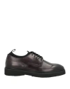 Testoni Man Lace-up Shoes Plum Size 8 Leather, Textile Fibers In Purple