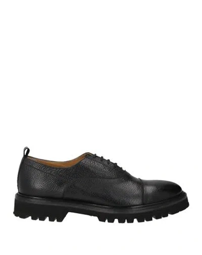 Testoni Man Lace-up Shoes Black Size 6 Leather