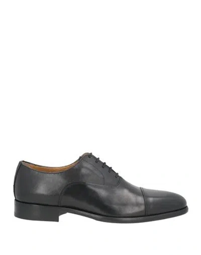 Testoni Man Lace-up Shoes Black Size 9 Calfskin