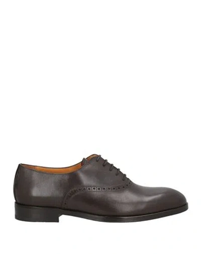 Testoni Man Lace-up Shoes Dark Brown Size 9 Calfskin