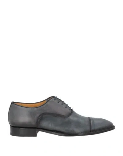 Testoni Man Lace-up Shoes Navy Size 10 Calfskin