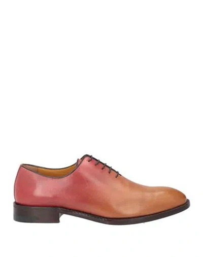 Testoni Man Lace-up Shoes Tan Size 6 Calfskin In Brown