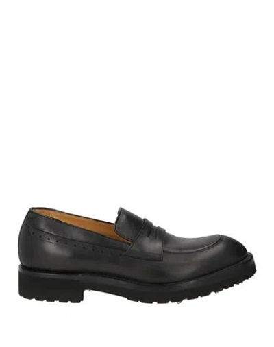 Testoni Man Loafers Black Size 7 Leather