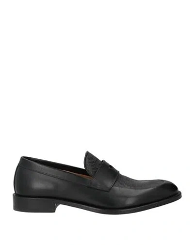 Testoni Man Loafers Black Size 7 Leather