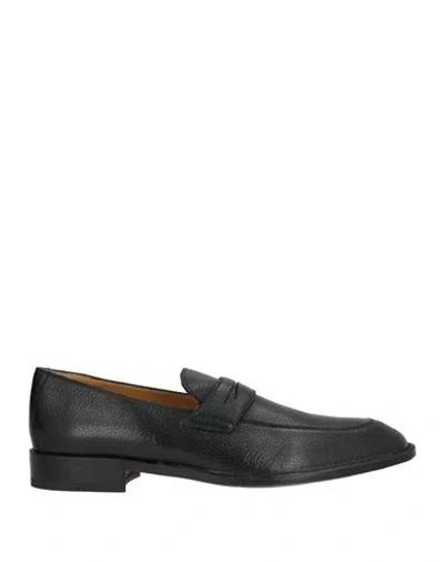 Testoni Man Loafers Black Size 8 Leather