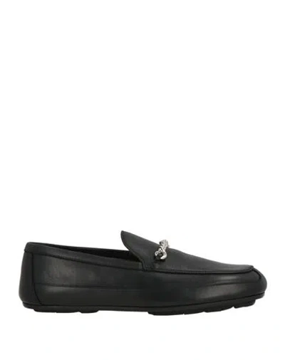 Testoni Man Loafers Black Size 8 Leather