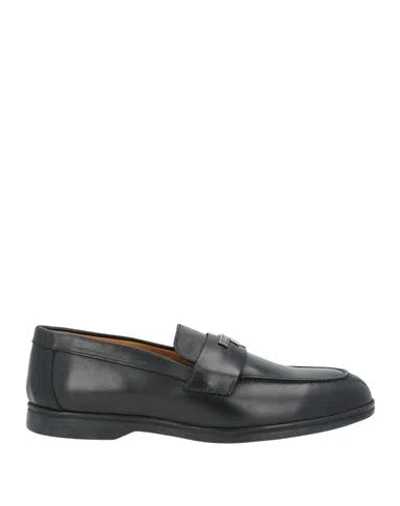 Testoni Man Loafers Black Size 9.5 Leather