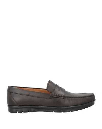 Testoni Man Loafers Dark Brown Size 9 Leather