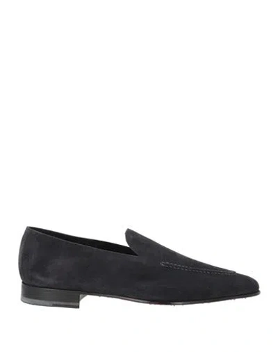 Testoni Man Loafers Navy Size 10 Leather In Multi