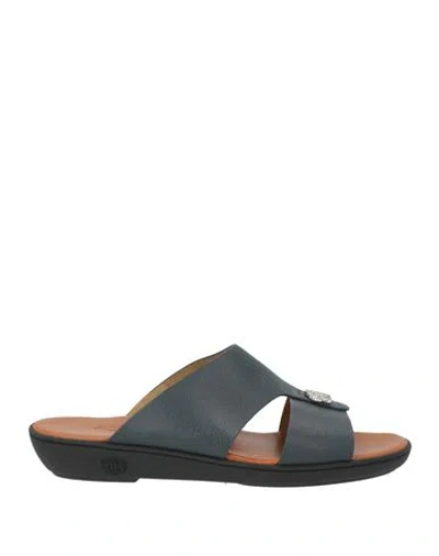 Testoni Man Sandals Navy Size 10 Leather