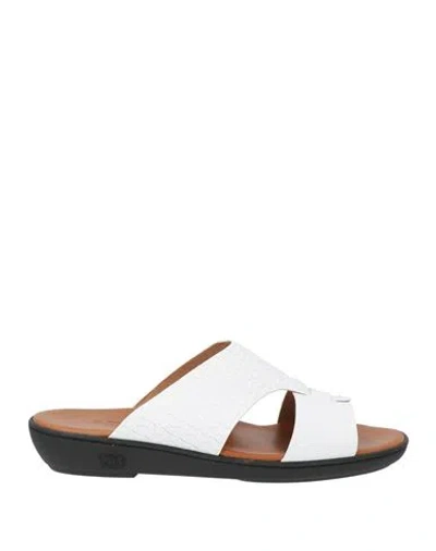 Testoni Man Sandals White Size 10 Leather