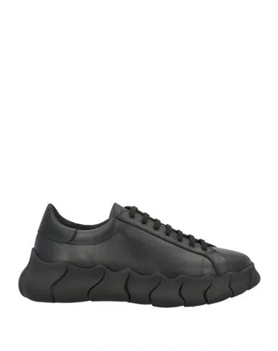 Testoni Man Sneakers Black Size 10 Leather